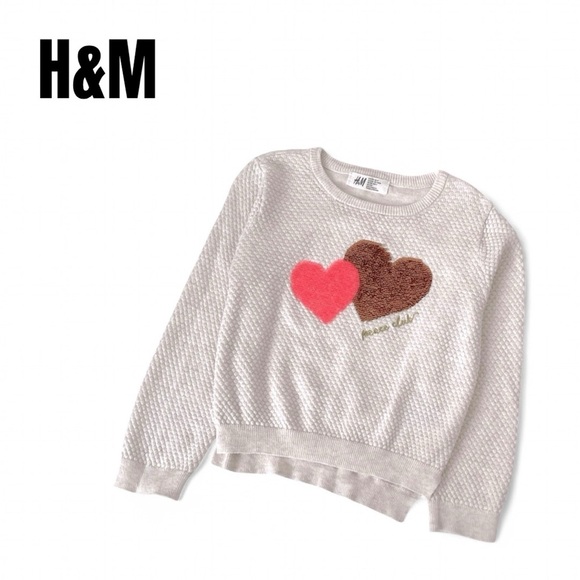 088 H&M Double Heart Sequence Sweater - Picture 1 of 5